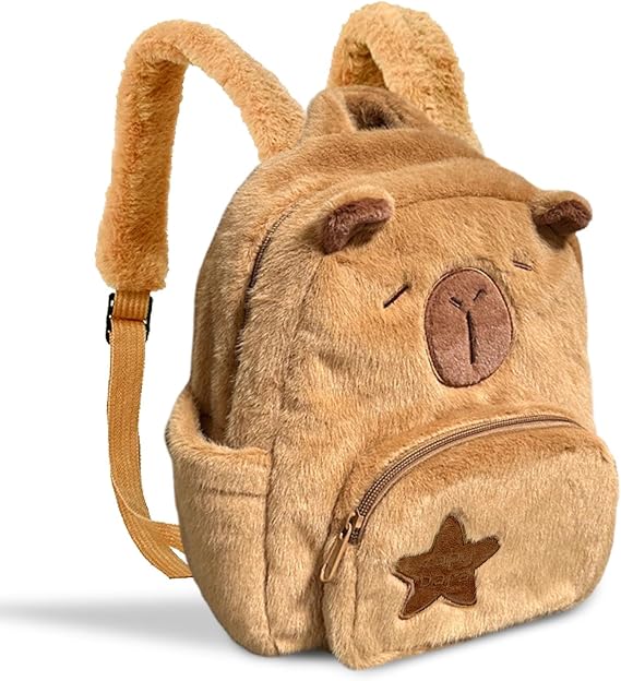 Capybara Backpack, Cute Capybara Plush Backpack, Mochila de Capibara, Multifunction Backpacks, Capibara Stuff for Travel Camping Picnic Sport
