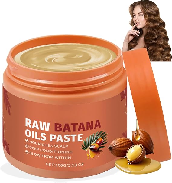 Batana Oil Paste – Pure Virgin Raw Oil for Hair Growth, 4-in-1 Liquid Treatment with Rosemary. Strengthens, Thickens & Nourishes Hair Naturally. Ideal for Men & Women