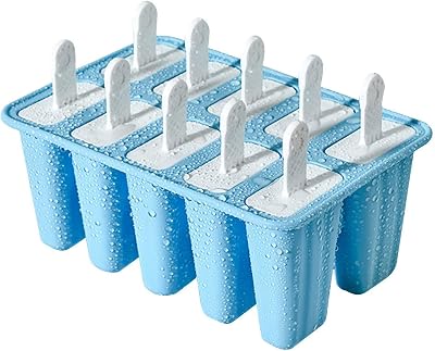 Silicone Popsicles Molds with 10 Sticks,Reusable Easy Release Food Grade BPA-Free Ice Pop Molds,Ice Pop Maker,Popsicle Makers for the Freezer,Homemade Ice Cream Molds for Kids Diy JuIce Yogurt