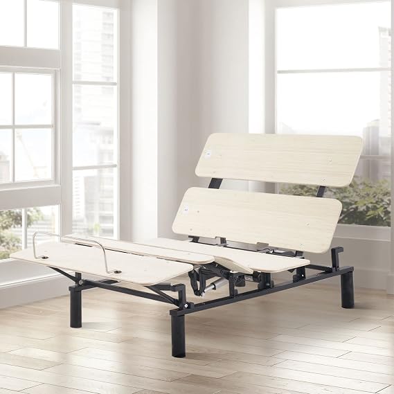 Queen Adjustable Bed Frame Adjustable Bed Base with LED Under Bed Lighting, Bluetooth APP, Back and Foot Incline (Queen)