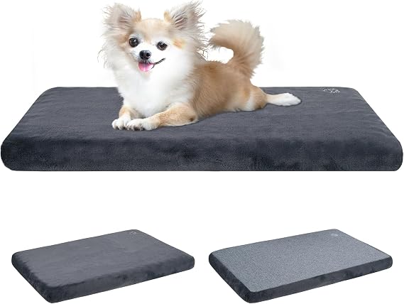 EMPSIGN Dog Bed Mat Crate Pad Mattress, Ultra Soft Pet Kennel, Grey, Small