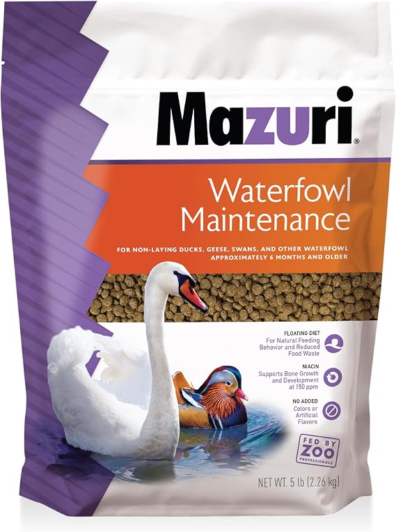 Mazuri Waterfowl Maintenance Food for Ducks & Geese | 5 Pound (5 LB) Bag