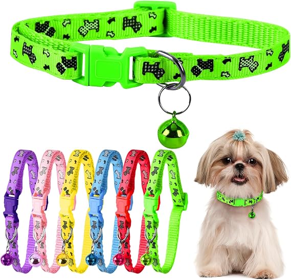 XXS Dog Collar Teacup Dog Collar, Printed Dogs Collar, 3/8 inch Width