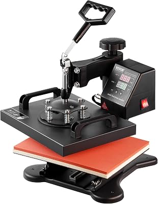 VEVOR Heat Press, Compact 12 x 10 Inch Design, Ideal for T-Shirt Printing, Heat Transfer Machine for Sublimation Work on Shirts