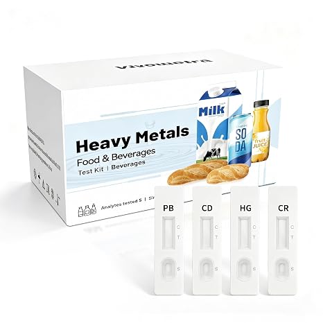 Food Heavy Metal Comprehensive Detection Kit No Lab - Rapid Test for Lead/Cadmium/Mercury/Chromium in Food & Water 3 Set Tests