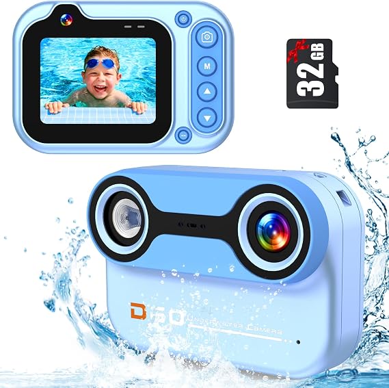 Underwater Camera Digital Camera Waterproof 10ft 1080P Full HD 26MP 10X Digital Zoom Waterproof Camera Snorkelling for Underwater Selfie Swimming Beach Water Park - Blue