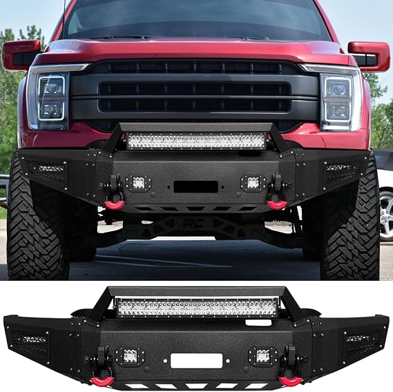 Vijay Front Bumper Fits 2021-2023 Ford F150 with Winch Plate and Lights