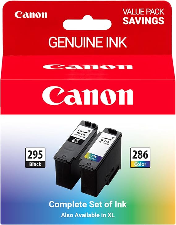 Canon PG-295 / CL-286 Genuine Ink Value Pack (2 Cartridges), Compatible with TR7120, TS6520, TS4320