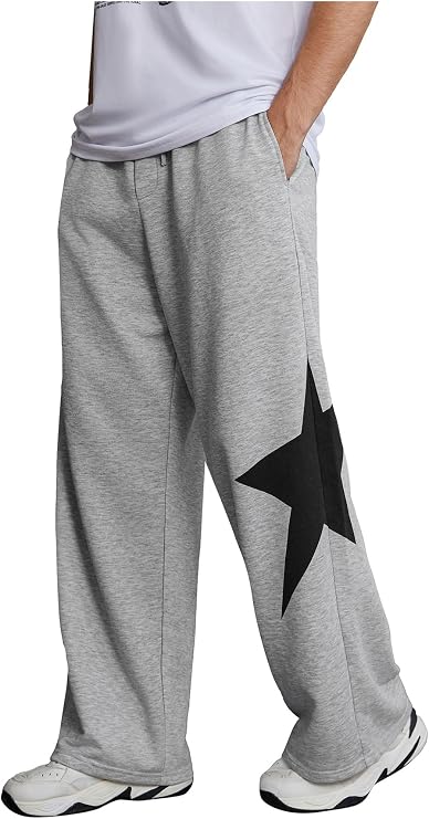 SHENHE Men's Star Print Graphic Loose Sweatpants Elastic Waist Pants