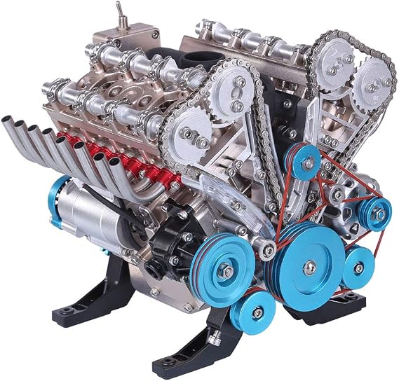 Engine Model Kit, 500PCS Mini 1:3 V8 Metal Engine Model, Educational Physics Experiment STEM Toys