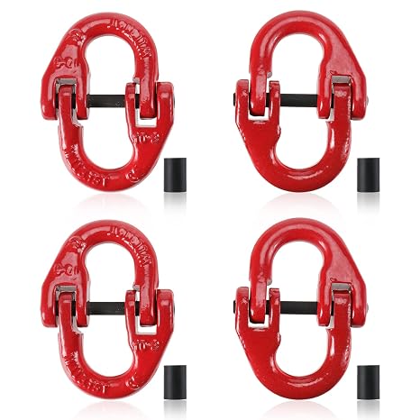 4 Pack G80 Alloy Steel Hammerlock Coupling Link, 5/16" Hammer Lock Safety Chain Connector Link 4400 lbs Working Load Limit