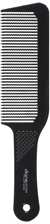 Diane Flat Top Clipper Comb Fine Tooth, Hair-Cutting, Styling Tool for Women, Men, Hair Stylists, Barbers, Black, 9.5 Inches, D7024