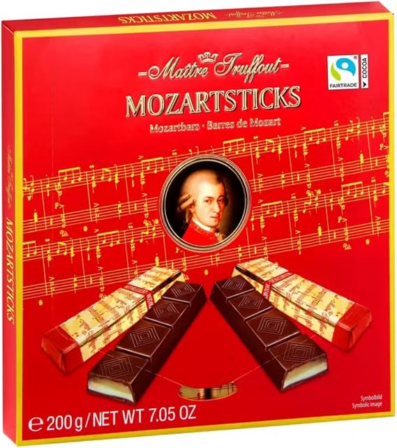Maître Truffout Mozart Bars 200g Dark Chocolate with Marzipan & Pistachio Filling | Austrian Praline Inspired Chocolate Bar | Suitable for Christmas, Valentine’s Day, Birthdays, Mother’s Day