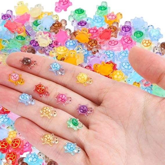 200 Pcs Mini Turtles, Mini Resin Animals Glow in The Dark Cute Tiny Sea Turtle Figures for Fairy Garden Micro Landscaping Dollhouse Home Decor DIY Craft