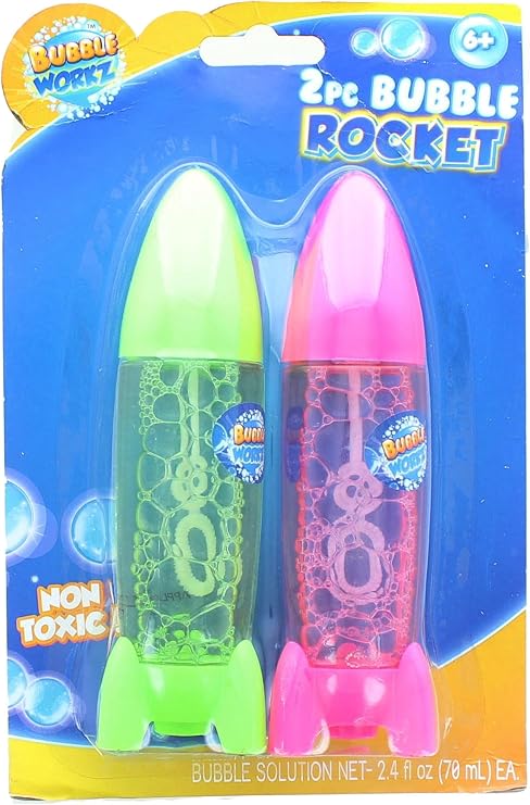 Bubble Workz 2-Piece Bubble Rocket Pack | Green & Pink