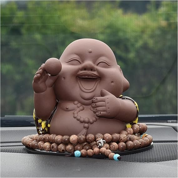 Buddha Statue Interesting Car Decoration Little Buddha Statue Home Decor Laughing Buddha Statue Creative Gifts Buddha Idol for Car Dashboard Buddha Ornaments (Color : D)