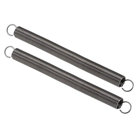TOP-VIGOR 2Pcs Extension Compressed Spring, 1mm Wire Dia, 10mm OD, 120mm Free Length Durable Steel Compression Springs, Small Dual Hook Extended Tension Springs