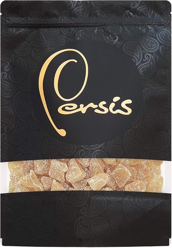 Persis Crystallised Ginger Chunks – Premium Crystalised Ginger Pieces & Stem Ginger for Baking, Cooking, and Snacking (1kg)