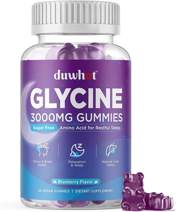 Glycine Gummies, 3g(3000 mg) Glycine Supplements for Sleep, Sugar-Free, 60