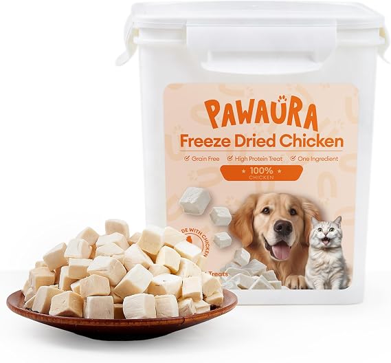 Freeze Dried Chicken Cats & Dogs Treats, 500g | High Protein, Single Ingredient, No Additives, Grain Free, Training Treats, Nutritional