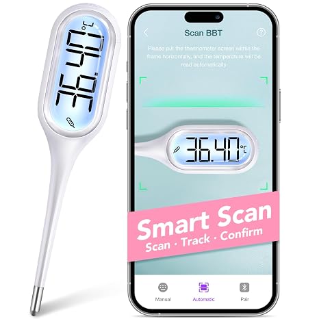 Easy@Home Basal Thermometer for Cycle Control: Basal Temperature Thermometer for Fertility and Ovulation Tracking & Fever Detection with Premom App