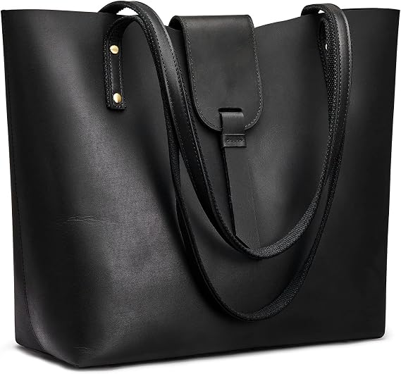 S-ZONE Genuine Leather Tote for Women Shoulder Handbag with Purse Organizer
