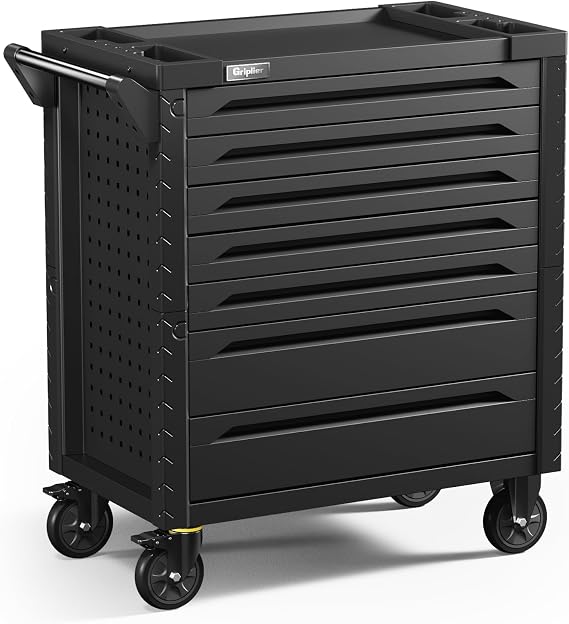 7-Drawer Rolling Tool Chest,34.2W x 18.1D x 37.4H inches,Tool Storage Cabinet with Brake Wheels,Lock & Key for Garage, Warehouse,Repair Shop,Workshop(7 Drawers)