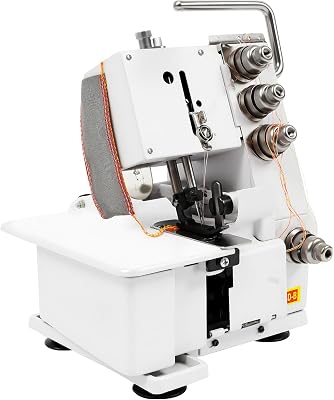 Overlock Machine, Professional Electric Sewing Machine Adjustable Four-Thread Overlocking Machine LED Light & Foot Controller 1200 StitchesMin for Domestic and Industrial Use