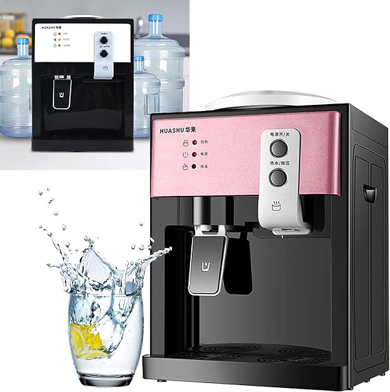 Top Loading Countertop Water Cooler Dispenser for 1.2 to 5 Gallon Bottles, 500W Heating 75W Cooling Countertop Water Cooler, Hot and Cold Water Dispenser for Office, Home, Living Room