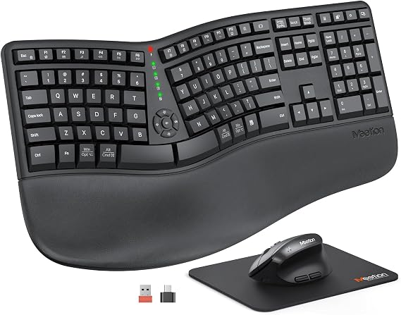 MEETION Ergonomic Keyboard and Mouse Combo, Split Design, Vertical Mouse