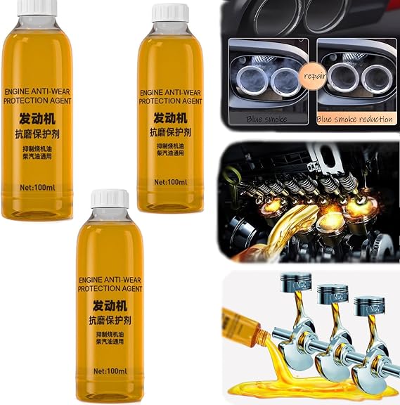 Highly Effective Engine Anti-Wear Protectant, Oil Additive for Car Engine, Engine Anti-Wear Protection Agent for Car, Engine Oil Anti-Wear Agent (3 pcs)