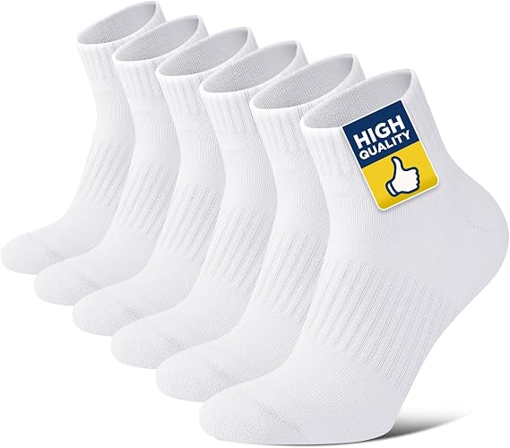 Niofind Quarter Sports Socks for Men & Women, Cotton and Cushioned