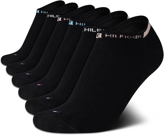 Tommy Hilfiger Womens 6 Pack Low Cut No Show Socks | Soft Invisible Knit With a Cushioned Sole and Snug Heel, Stays Out of Sight in Loafers, Flats and Casual Sneakers