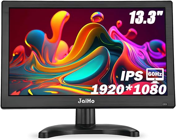 JaiHo 13.3-Inch IPS Monitor, 1920x1080, HDMI/BNC, Mirror Flip for CCTV