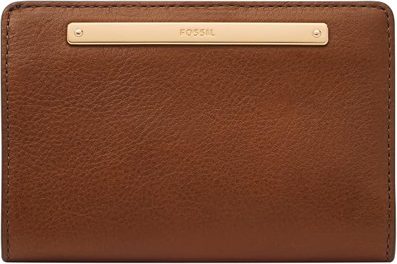 Fossil Women's Liza Leather Wallet Multifunction, Brown Leather Wallet for Women