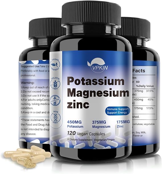 Potassium Magnesium Supplement 1000mg, Magnesium Potassium Zinc