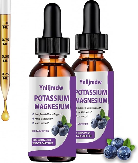 Potassium Magnesium Supplement Liquid Drops 2 Pack,High Absorption