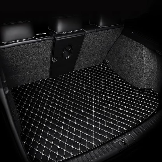 Car Cargo Mat Car Boot Liner for Renault Clio 2005-2010 2011 2012 2013 2014, Anti-Slip Cargo Liners, All-Weather Protection Trunk Mat Carpet, Interior Accessories,C Black Beige