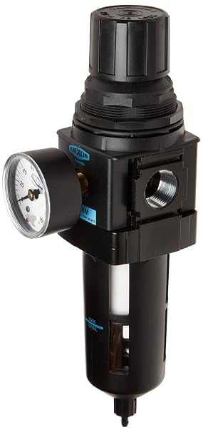 Dixon B28-06MG Manual Drain Wilkerson Standard Filter/Regulator with Transparent Bowl and Guard, 3/4" Size, 175 SCFM Flow, 150 psig Pressure