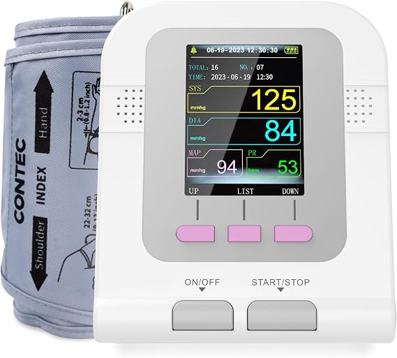 CONTEC08A Fully Automatic Digital Upper Arm Blood Pressure Monitor Adult,Child,Pediatric,Neonotal Cuffs (4 Cuffs)