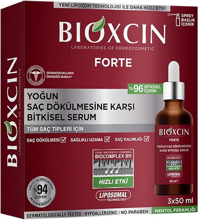 Bioxcin Forte Yoğun Saç Dökülmesine Karşı Bitkisel Saç Serumu 3'lü Paket 50 Ml, TYC00377462526