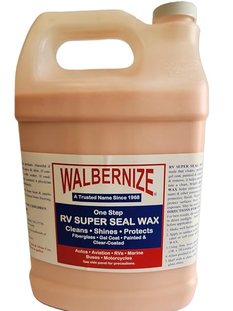 RV Super Seal Wax for Autos, RVs, Airstream, Boats, Planes to Protect New Paint 1 Gallon Container; A Trusted Name Since 1968