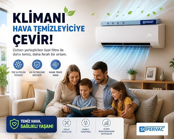 Split Klima Hava Temizleme Filtresi – HEPA Destekli Toz, Polen ve Koku Filtreleme Sistemi [Enerji Sınıfı A]