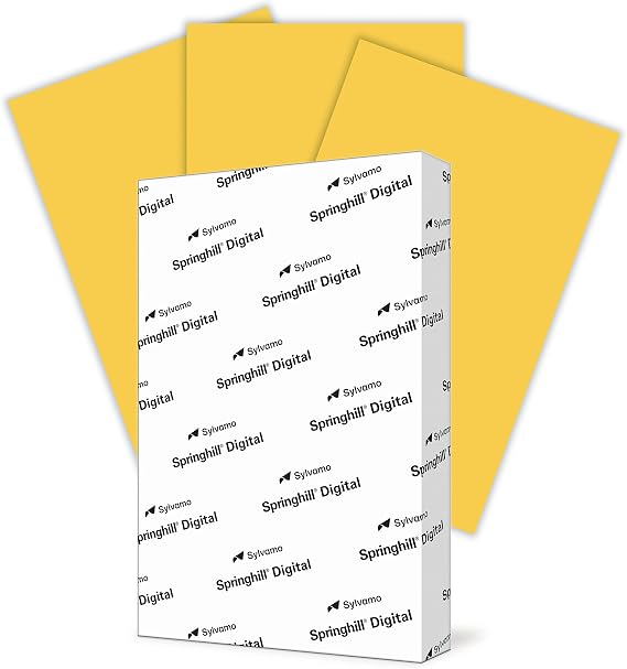 Springhill 8.5 x 11 Goldenrod Copy Paper, 24lb Bond/60lb Text, 89gsm, 500 Sheets (1 Ream) Colored Printer Paper with Smooth Finish Versatile and Flexible Computer Paper 024037R