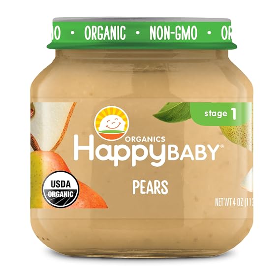 HAPPY BABY Organic Stage 1 Pears, 4 OZ