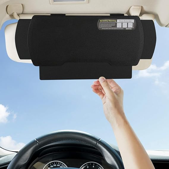 Car Visor Sun Shade Extender Window Shades Anti-Glare Sun Shade for Driver or Passenger Seat 1PC (Black)