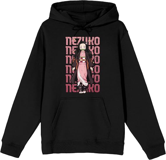 Bioworld Demon Slayer Nezuko Character Men's Black Graphic Hoodie