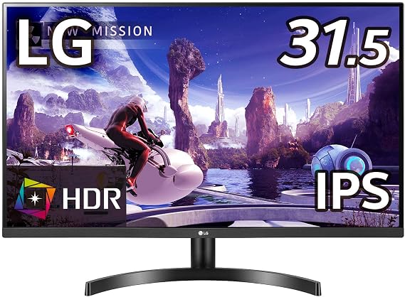 LG Monitor Display 32QN600-B, 31.5 inches, WQHD 2560 x 1440, IPS Non-Glossy, HDR Compatible, FreeSync, HDMI x 2, DP/Flicker Safe, Blue Light Reduction Mode