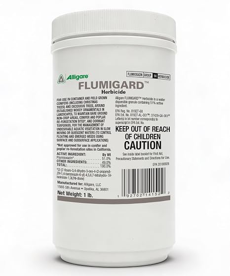 ALLIGARE Flumigard Herbicide - Fast-Acting Flumioxazin Weed Killer for Rapid Control of Aquatic Algae and Terrestrial Weeds in Forestry, Aquatic, and Bare-Ground Sites - Granules -1lb