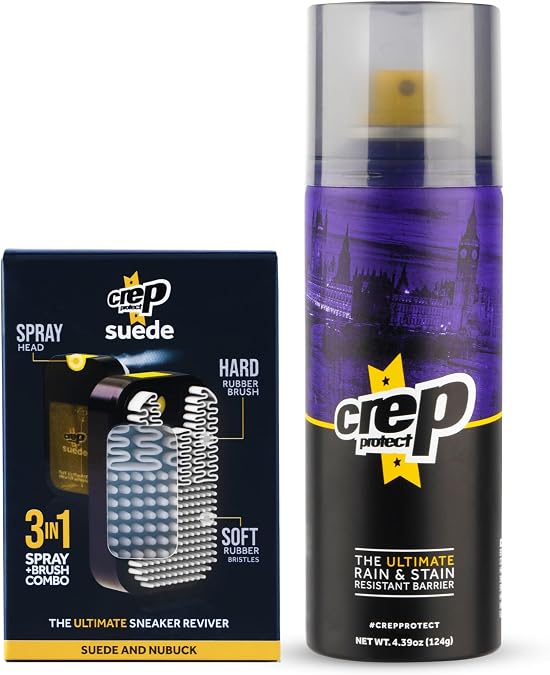 Crep Protect Suede Reviver & Shoe Protector Spray - Rain & Stain Waterproof Nano Protection for Sneaker, Leather, Nubuck, Suede & Canvas